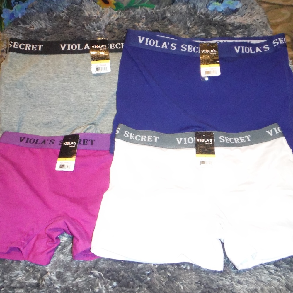 🦋3for15VIOLA'S   SECRET 4 PAIRS OF BOYS SHORTS  L